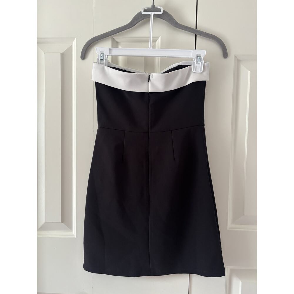 Edikted Strapless Black White Mini Dress XS - Picture 8 of 8